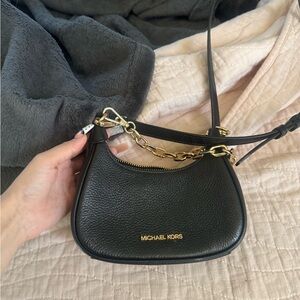 Michael Kors Black Pebbled Leather Crossbody Bag